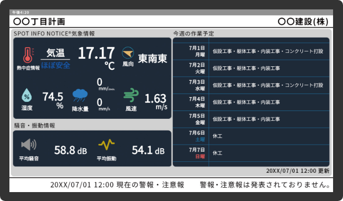 SPOT INFO NOTICE気象情報